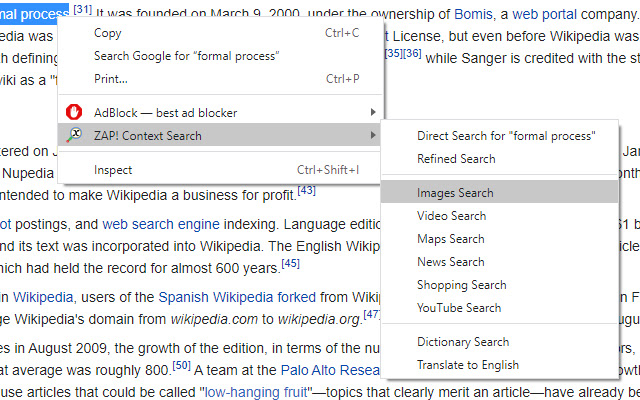 ZAP! Context Search from Chrome web store to be run with OffiDocs Chromium online ZAP! Context Search from Chrome web store to be run with OffiDocs Chromium online
