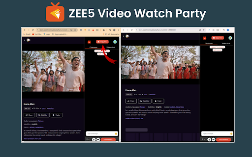 ZEE5 video watch party from Chrome web store to be run with OffiDocs Chromium online ZEE5 video watch party from Chrome web store to be run with OffiDocs Chromium online