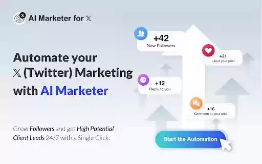 AI Marketer for X – Your AI Marketing Employee for Twitter (X) from Chrome web store to be run with OffiDocs Chromium online AI Marketer for X – Your AI Marketing Employee for Twitter (X) from Chrome web store to be run with OffiDocs Chromium online