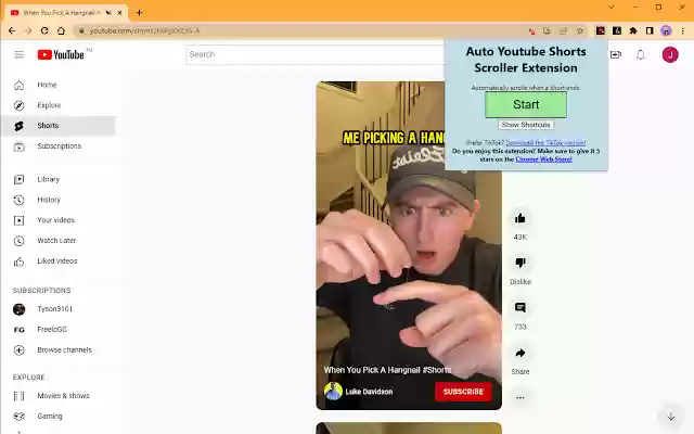 Auto Youtube Shorts Scroller from Chrome web store to be run with OffiDocs Chromium online Auto Youtube Shorts Scroller from Chrome web store to be run with OffiDocs Chromium online
