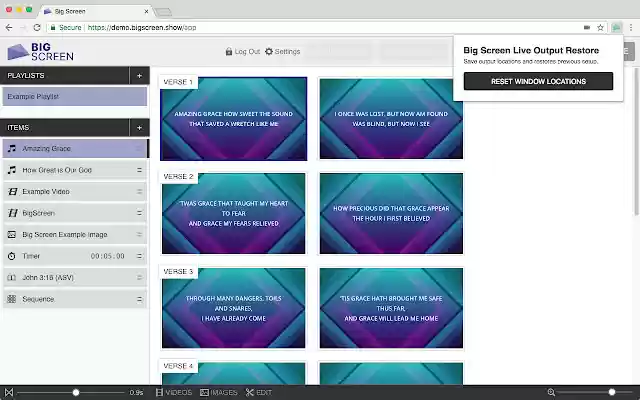 Big Screen Live Output Restore from Chrome web store to be run with OffiDocs Chromium online Big Screen Live Output Restore from Chrome web store to be run with OffiDocs Chromium online