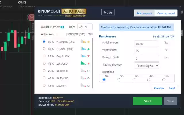 BinomoBot AutoTrade Syk from Chrome web store to be run with OffiDocs Chromium online BinomoBot AutoTrade Syk from Chrome web store to be run with OffiDocs Chromium online