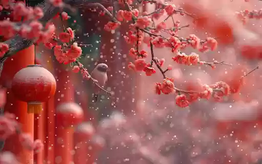 Bird on a Snowy Peach Blossom Branch from Chrome web store to be run with OffiDocs Chromium online Bird on a Snowy Peach Blossom Branch from Chrome web store to be run with OffiDocs Chromium online