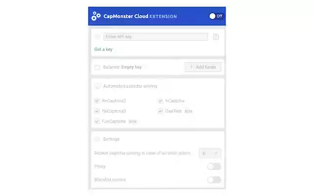 CapMonster Cloud — automated captcha solver from Chrome web store to be run with OffiDocs Chromium online CapMonster Cloud — automated captcha solver from Chrome web store to be run with OffiDocs Chromium online