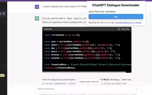 ChatGPT Dialogue Downloader from Chrome web store to be run with OffiDocs Chromium online ChatGPT Dialogue Downloader from Chrome web store to be run with OffiDocs Chromium online