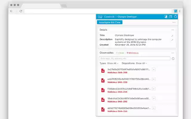 Cisco Threat Response Casebook (beta) from Chrome web store to be run with OffiDocs Chromium online Cisco Threat Response Casebook (beta) from Chrome web store to be run with OffiDocs Chromium online