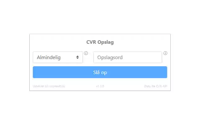 CVR Opslag from Chrome web store to be run with OffiDocs Chromium online CVR Opslag from Chrome web store to be run with OffiDocs Chromium online