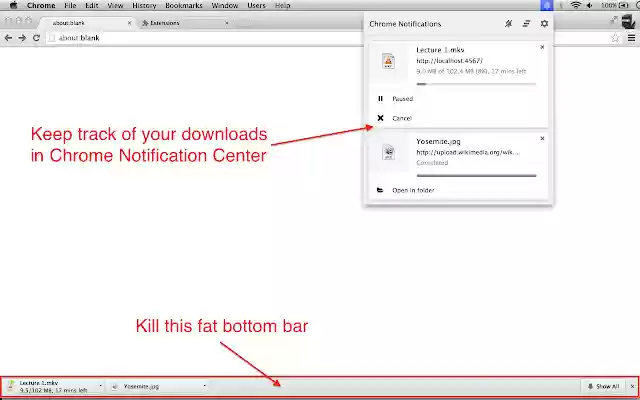 Downloads Notification from Chrome web store to be run with OffiDocs Chromium online Downloads Notification from Chrome web store to be run with OffiDocs Chromium online