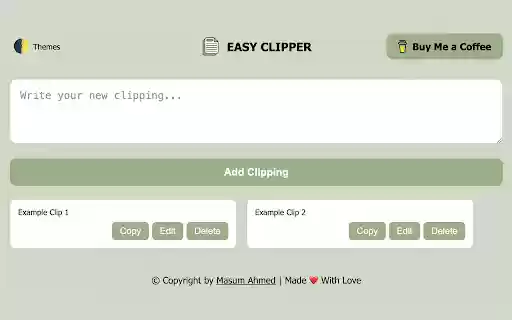 Easy Clipper from Chrome web store to be run with OffiDocs Chromium online Easy Clipper from Chrome web store to be run with OffiDocs Chromium online