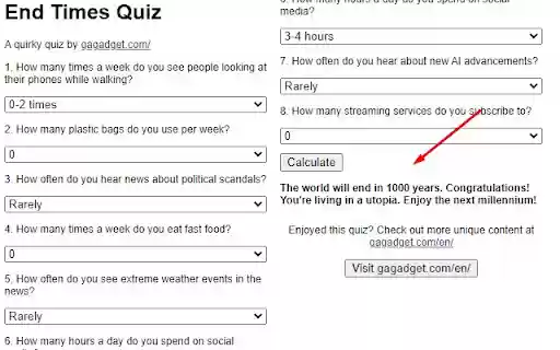 End Times Quiz by Gagadget from Chrome web store to be run with OffiDocs Chromium online End Times Quiz by Gagadget from Chrome web store to be run with OffiDocs Chromium online