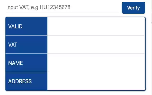 EuroVat Check from Chrome web store to be run with OffiDocs Chromium online EuroVat Check from Chrome web store to be run with OffiDocs Chromium online