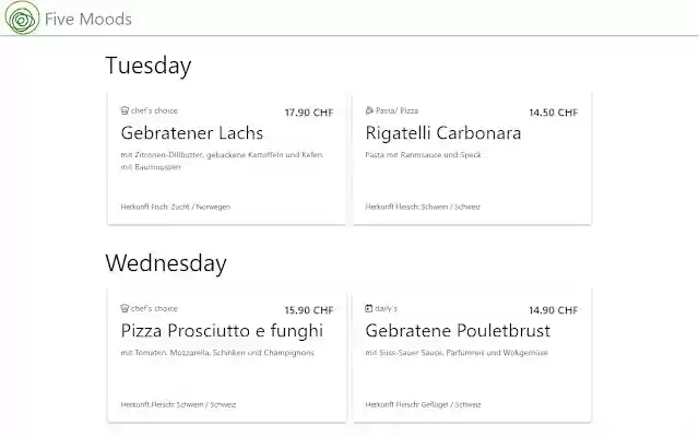 Five Moods Restaurant from Chrome web store to be run with OffiDocs Chromium online Five Moods Restaurant from Chrome web store to be run with OffiDocs Chromium online