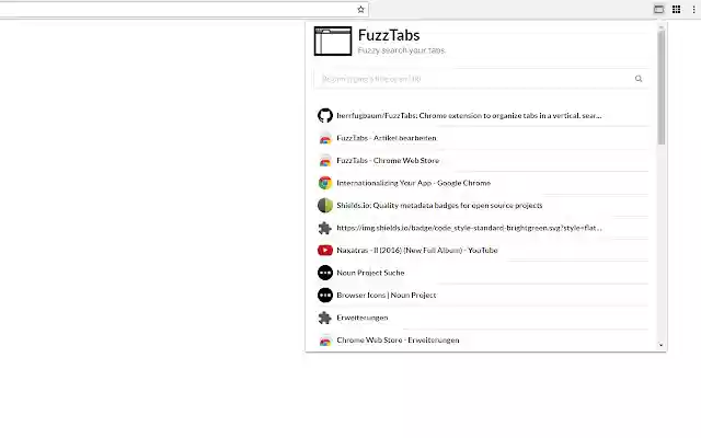 FuzzTabs from Chrome web store to be run with OffiDocs Chromium online FuzzTabs from Chrome web store to be run with OffiDocs Chromium online