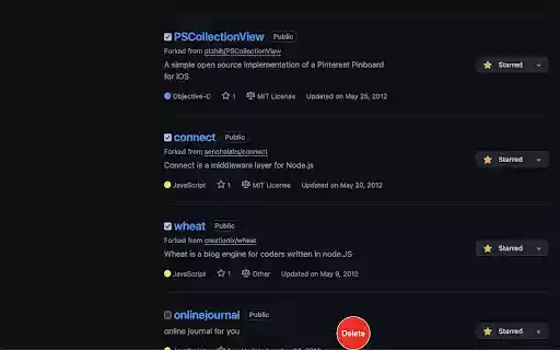 Github Bulk Delete from Chrome web store to be run with OffiDocs Chromium online Github Bulk Delete from Chrome web store to be run with OffiDocs Chromium online