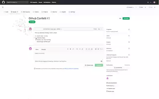 Github Confetti from Chrome web store to be run with OffiDocs Chromium online Github Confetti from Chrome web store to be run with OffiDocs Chromium online