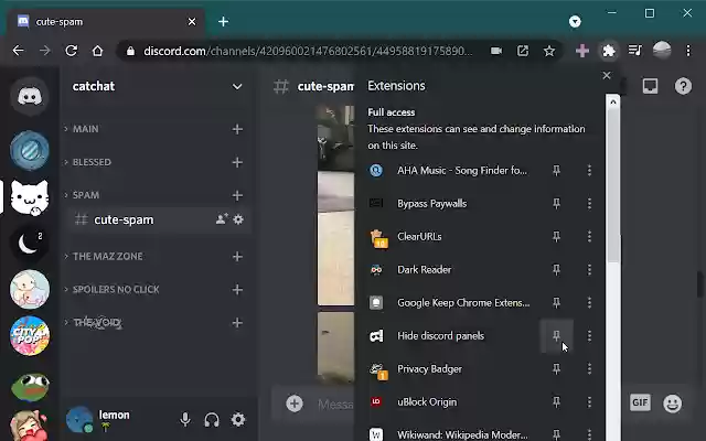 Hide Discord Panels from Chrome web store to be run with OffiDocs Chromium online Hide Discord Panels from Chrome web store to be run with OffiDocs Chromium online