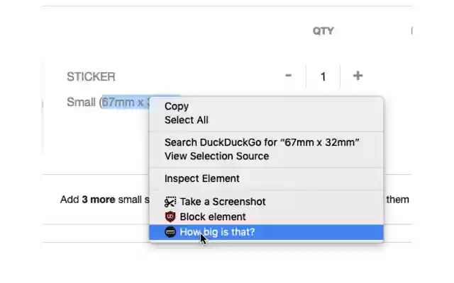 How big is that? from Chrome web store to be run with OffiDocs Chromium online How big is that? from Chrome web store to be run with OffiDocs Chromium online