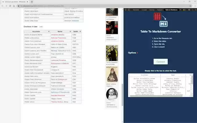 HTML Table to Markdown from Chrome web store to be run with OffiDocs Chromium online HTML Table to Markdown from Chrome web store to be run with OffiDocs Chromium online