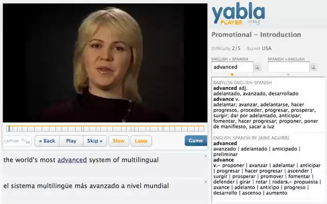 Learn English with Yabla from Chrome web store to be run with OffiDocs Chromium online Learn English with Yabla from Chrome web store to be run with OffiDocs Chromium online