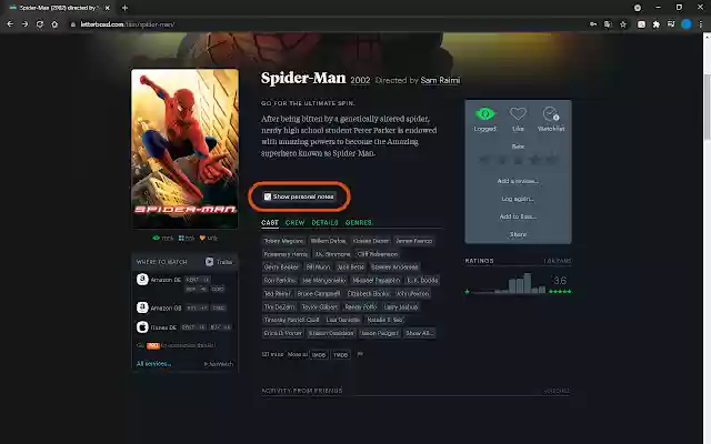 Letterboxd Personal Notes from Chrome web store to be run with OffiDocs Chromium online Letterboxd Personal Notes from Chrome web store to be run with OffiDocs Chromium online