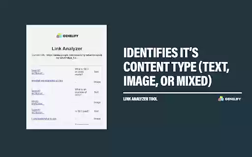Link Analyzer Genelify from Chrome web store to be run with OffiDocs Chromium online Link Analyzer Genelify from Chrome web store to be run with OffiDocs Chromium online