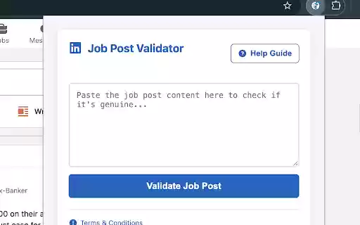 LinkedIn Fake Job Post Detector from Chrome web store to be run with OffiDocs Chromium online LinkedIn Fake Job Post Detector from Chrome web store to be run with OffiDocs Chromium online