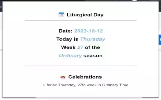Liturgical Day New Tab from Chrome web store to be run with OffiDocs Chromium online Liturgical Day New Tab from Chrome web store to be run with OffiDocs Chromium online