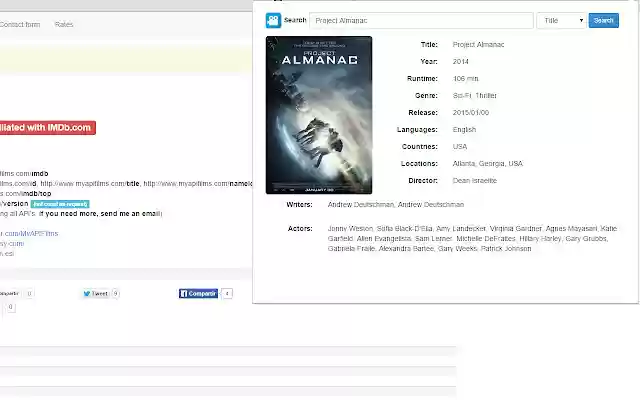 Movinfo from Chrome web store to be run with OffiDocs Chromium online Movinfo from Chrome web store to be run with OffiDocs Chromium online