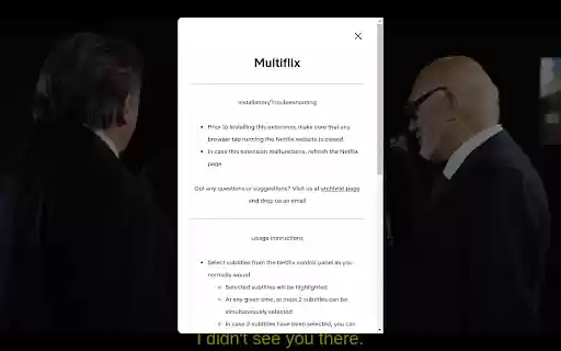 Multiflix from Chrome web store to be run with OffiDocs Chromium online Multiflix from Chrome web store to be run with OffiDocs Chromium online