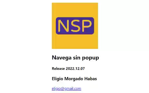 Navega sin popup from Chrome web store to be run with OffiDocs Chromium online Navega sin popup from Chrome web store to be run with OffiDocs Chromium online