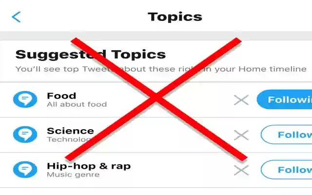 No More Twitter Topics from Chrome web store to be run with OffiDocs Chromium online No More Twitter Topics from Chrome web store to be run with OffiDocs Chromium online