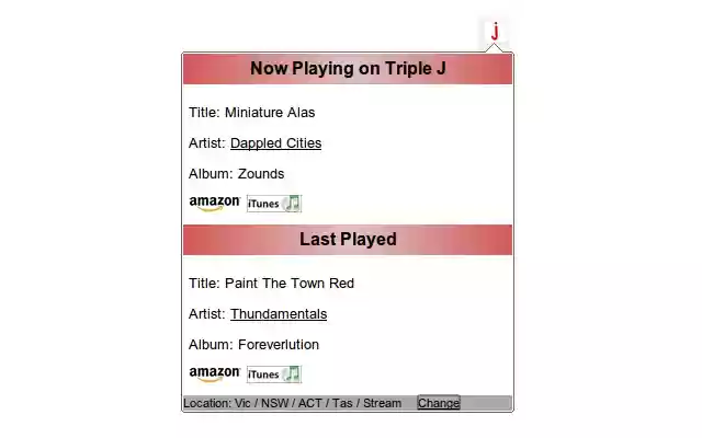 Now Playing on Triple J from Chrome web store to be run with OffiDocs Chromium online Now Playing on Triple J from Chrome web store to be run with OffiDocs Chromium online