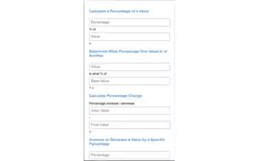 Percentage Calculator Extension from Chrome web store to be run with OffiDocs Chromium online Percentage Calculator Extension from Chrome web store to be run with OffiDocs Chromium online