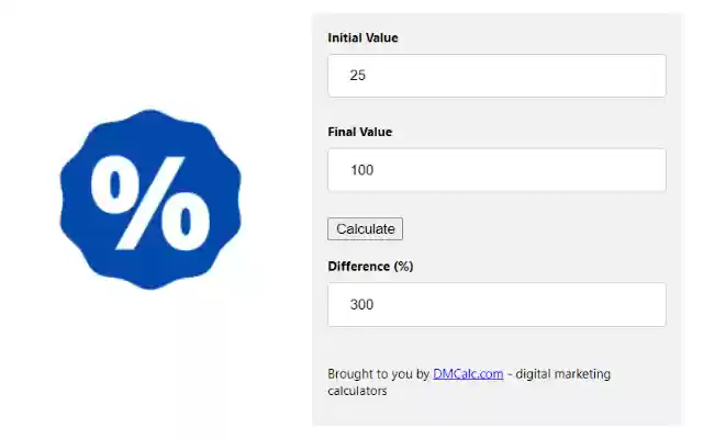Percentage Change Calculator from Chrome web store to be run with OffiDocs Chromium online Percentage Change Calculator from Chrome web store to be run with OffiDocs Chromium online