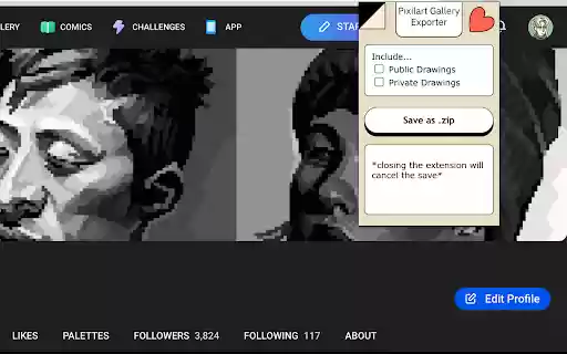 Pixilart Gallery Exporter from Chrome web store to be run with OffiDocs Chromium online Pixilart Gallery Exporter from Chrome web store to be run with OffiDocs Chromium online
