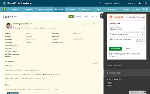 Planio Harvest Integration from Chrome web store to be run with OffiDocs Chromium online Planio Harvest Integration from Chrome web store to be run with OffiDocs Chromium online