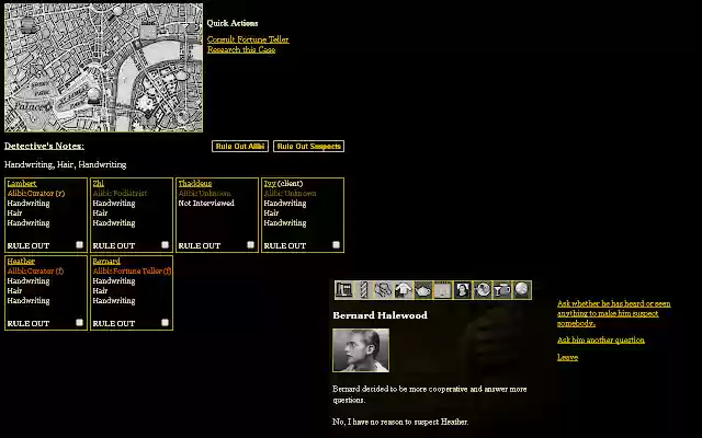 Play Sleuth Noir Add On from Chrome web store to be run with OffiDocs Chromium online Play Sleuth Noir Add On from Chrome web store to be run with OffiDocs Chromium online