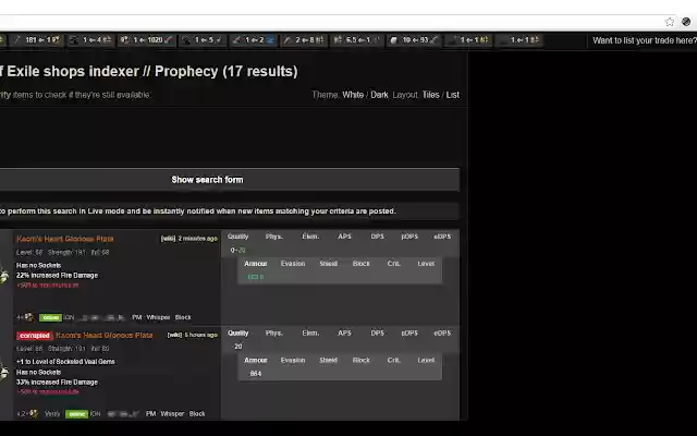 Poe.trade ignore list from Chrome web store to be run with OffiDocs Chromium online Poe.trade ignore list from Chrome web store to be run with OffiDocs Chromium online