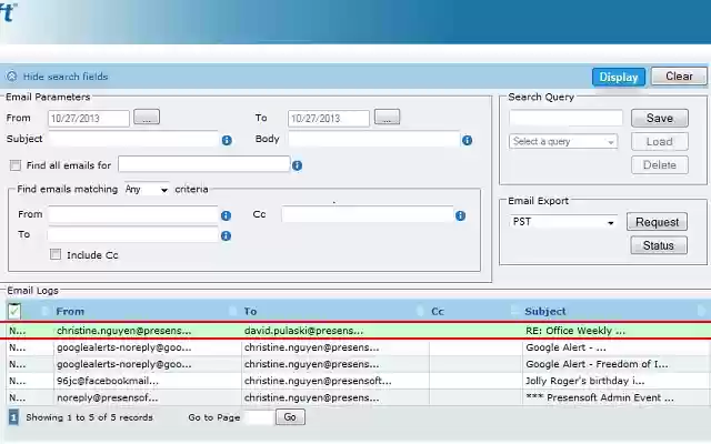 Presensoft Email Archiving for Google Apps from Chrome web store to be run with OffiDocs Chromium online Presensoft Email Archiving for Google Apps from Chrome web store to be run with OffiDocs Chromium online