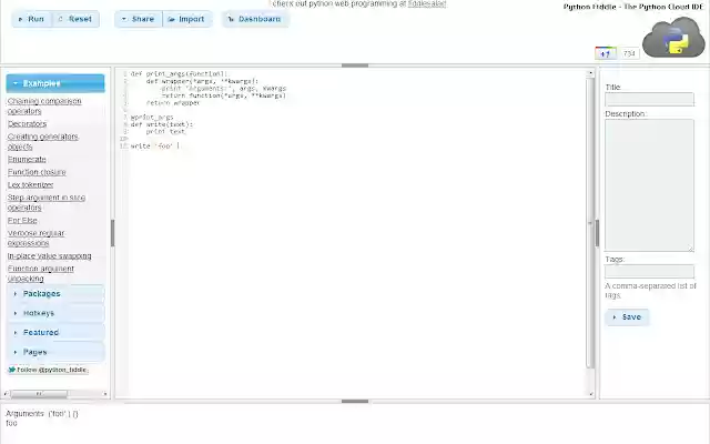 Python Fiddle from Chrome web store to be run with OffiDocs Chromium online Python Fiddle from Chrome web store to be run with OffiDocs Chromium online