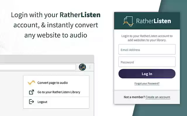 RatherListen from Chrome web store to be run with OffiDocs Chromium online RatherListen from Chrome web store to be run with OffiDocs Chromium online