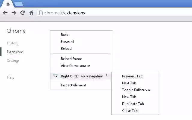 Right Click Tab Navigation from Chrome web store to be run with OffiDocs Chromium online Right Click Tab Navigation from Chrome web store to be run with OffiDocs Chromium online