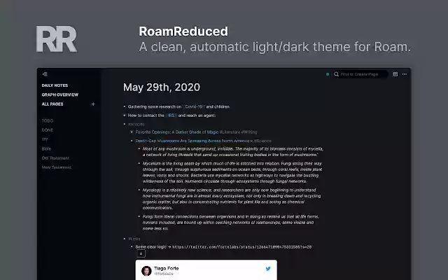 Roam Reduced from Chrome web store to be run with OffiDocs Chromium online Roam Reduced from Chrome web store to be run with OffiDocs Chromium online