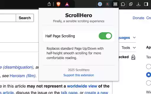 ScrollHero from Chrome web store to be run with OffiDocs Chromium online ScrollHero from Chrome web store to be run with OffiDocs Chromium online