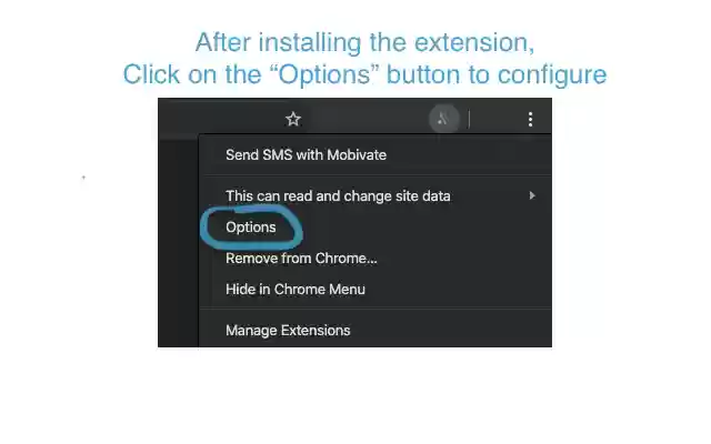 Send SMS with Mobivate from Chrome web store to be run with OffiDocs Chromium online Send SMS with Mobivate from Chrome web store to be run with OffiDocs Chromium online