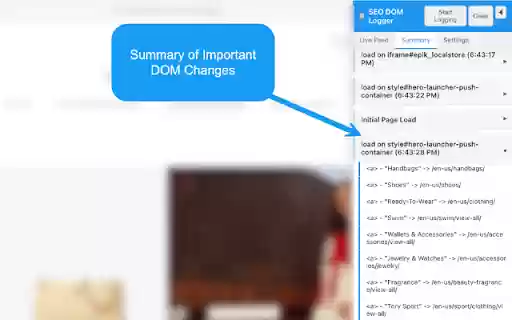 SEO DOM Logger from Chrome web store to be run with OffiDocs Chromium online SEO DOM Logger from Chrome web store to be run with OffiDocs Chromium online