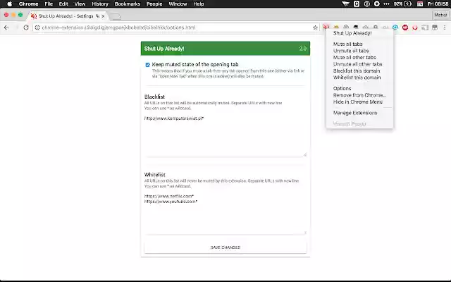 Shut Up Already! from Chrome web store to be run with OffiDocs Chromium online Shut Up Already! from Chrome web store to be run with OffiDocs Chromium online