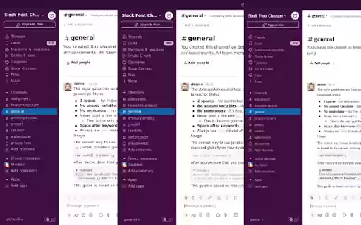 Slack Font Changer from Chrome web store to be run with OffiDocs Chromium online Slack Font Changer from Chrome web store to be run with OffiDocs Chromium online