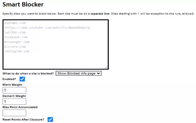 Smart Block Site from Chrome web store to be run with OffiDocs Chromium online Smart Block Site from Chrome web store to be run with OffiDocs Chromium online