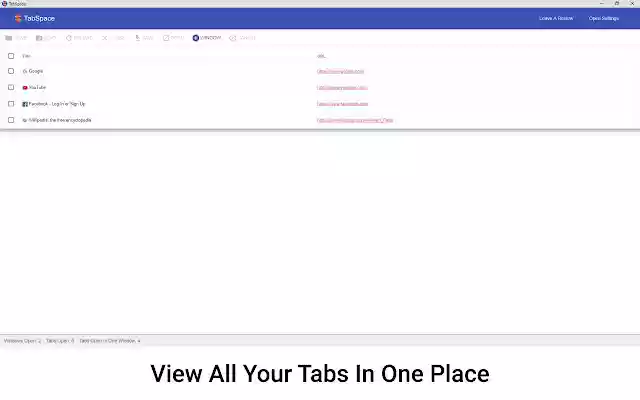 TabSpace The Robust Tab Manager from Chrome web store to be run with OffiDocs Chromium online TabSpace The Robust Tab Manager from Chrome web store to be run with OffiDocs Chromium online